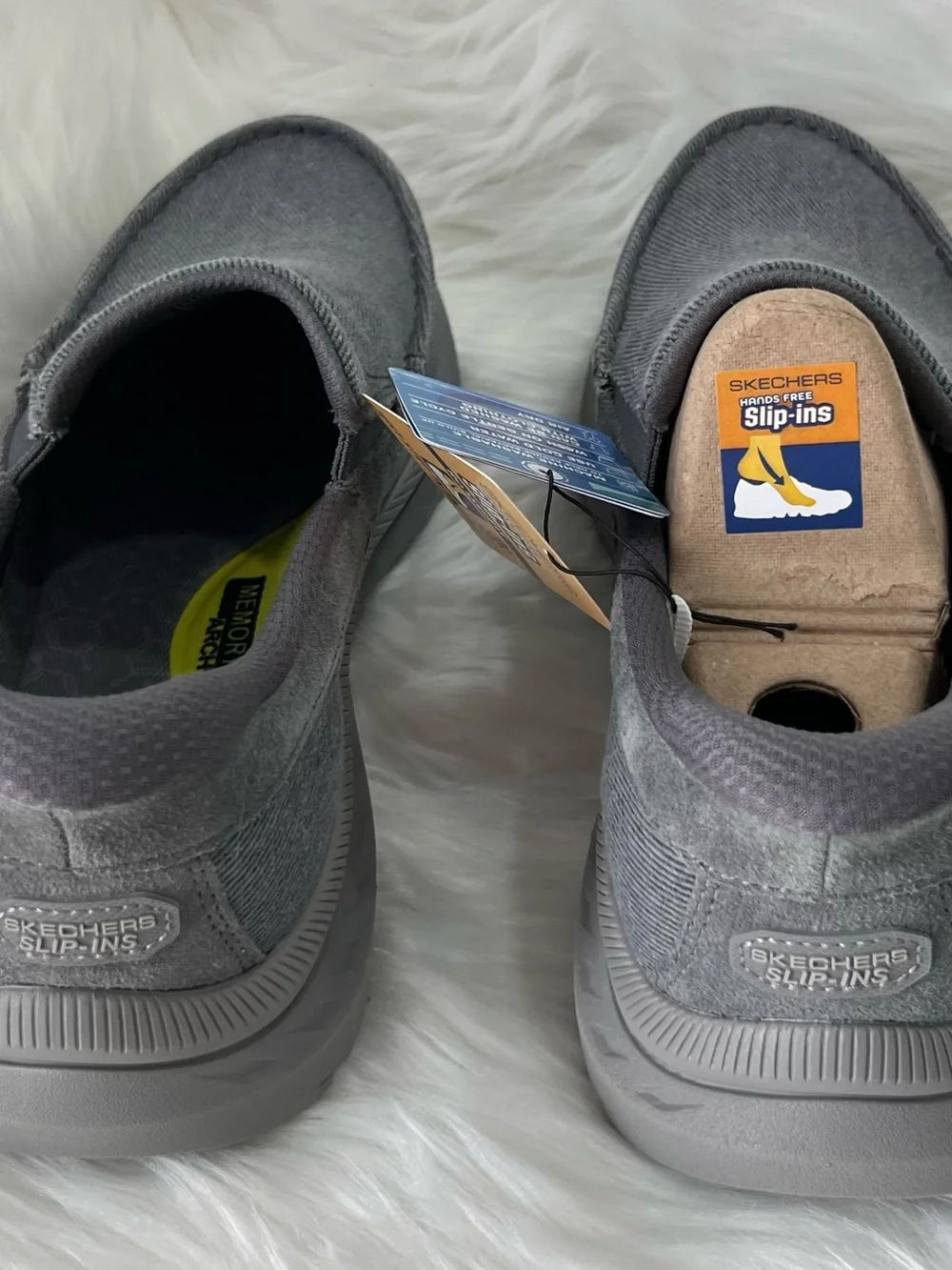 Skechers‎ Men's Gray Slip-On Memory Foam Casual Loafers